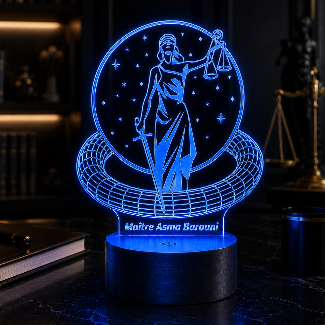 Lampe Personnalisée – Défenseuse du Droit