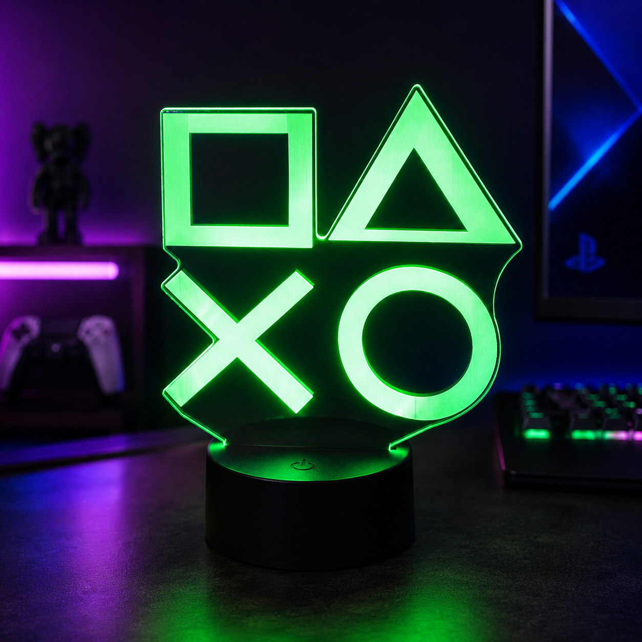 Lampe Playstation Croix Rond Carré Triangle