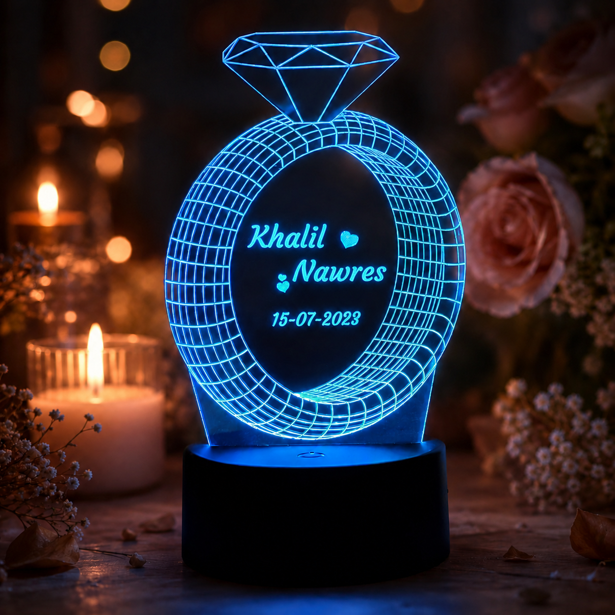Lampe Personnalisée – Bague de Fiançailles