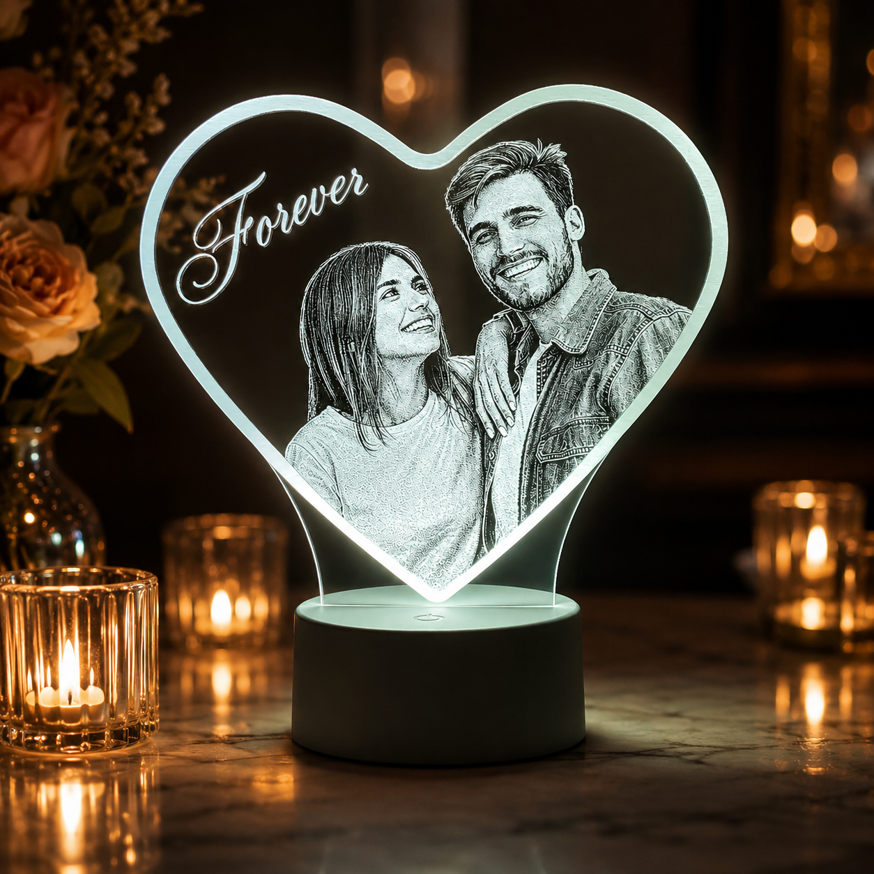 Lampe Personnalisée – Cœur Éternel