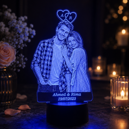 Lampe Personnalisée – Initiales d’Amour