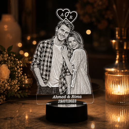 Lampe Personnalisée – Initiales d’Amour