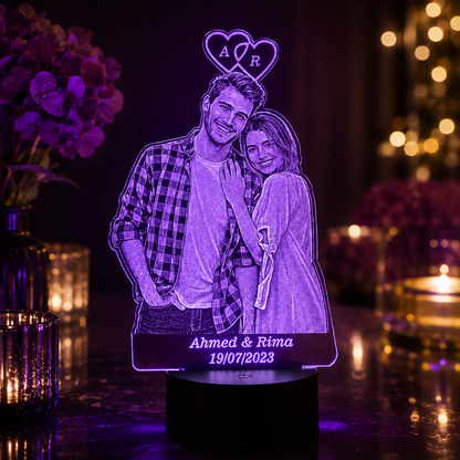 Lampe Personnalisée – Initiales d’Amour