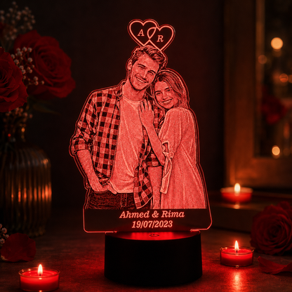 Lampe Personnalisée – Initiales d’Amour