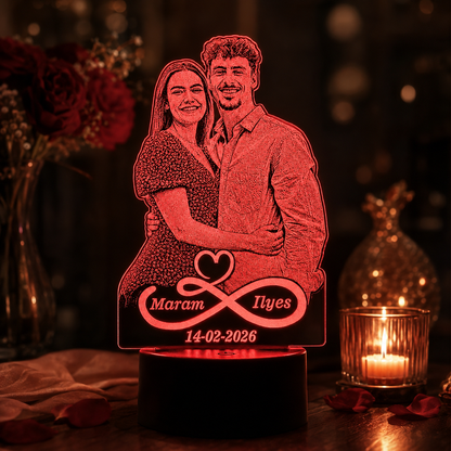 Lampe Personnalisée – Deux Âmes, Un Cœur