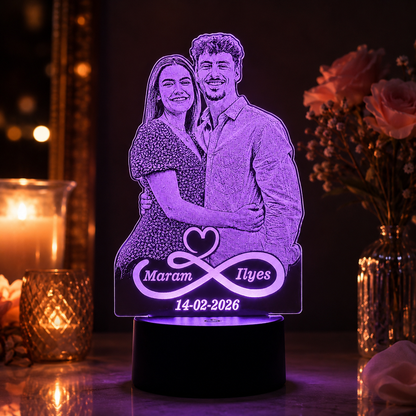 Lampe Personnalisée – Deux Âmes, Un Cœur