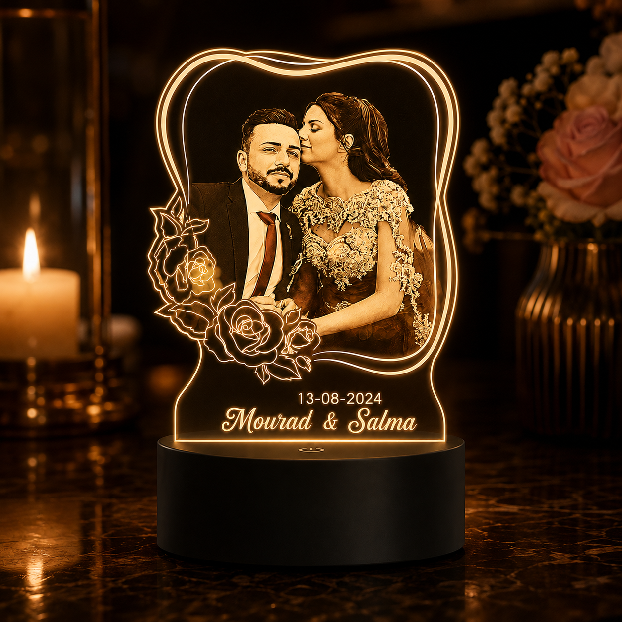 Lampe Personnalisée – Éclat Floral