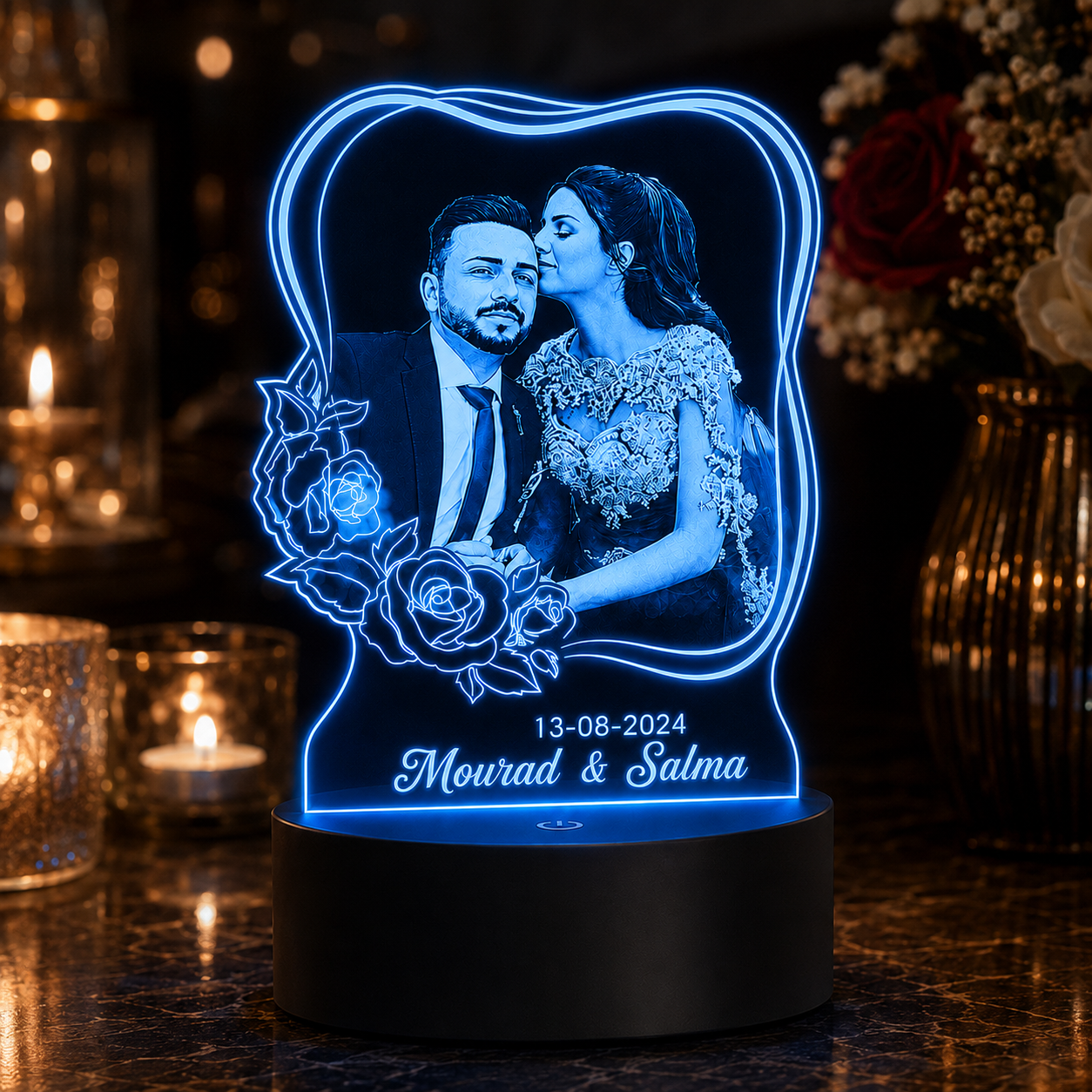 Lampe Personnalisée – Éclat Floral