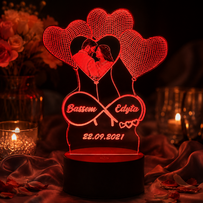 Lampe Personnalisée – L’Envolée des Cœurs