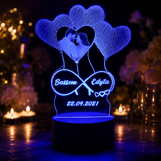 Lampe Personnalisée – L’Envolée des Cœurs