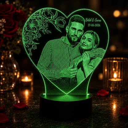 Lampe Personnalisée – Romance Fleurie