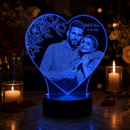 Lampe Personnalisée – Romance Fleurie
