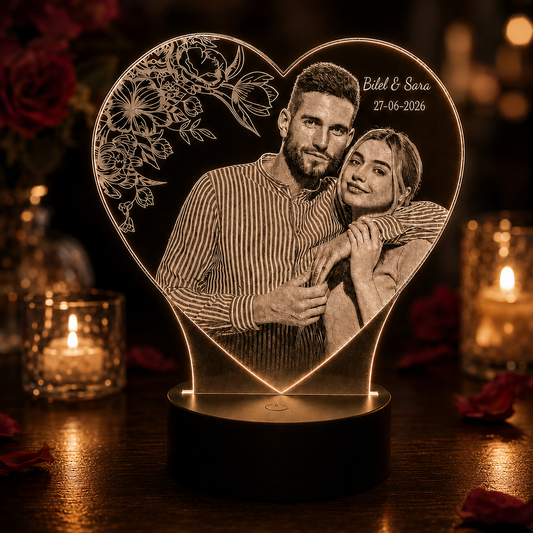 Lampe Personnalisée – Romance Fleurie