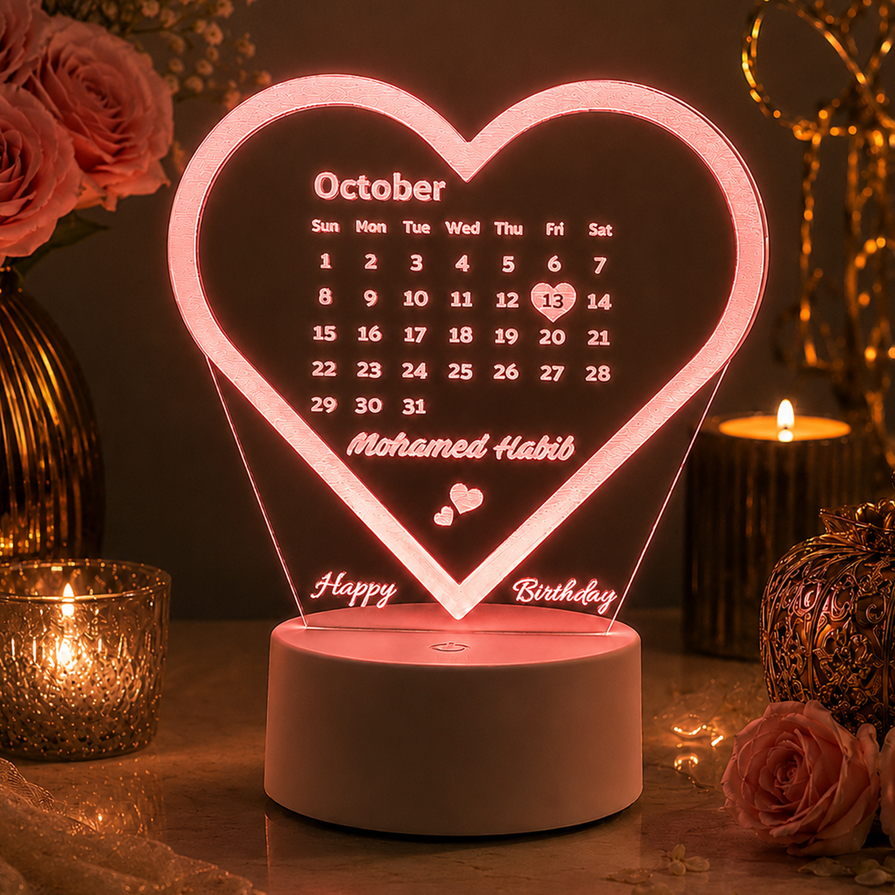 Lampe Personnalisée – Date Spéciale