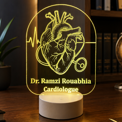 Lampe Personnalisée – Cœur & Stéthoscope