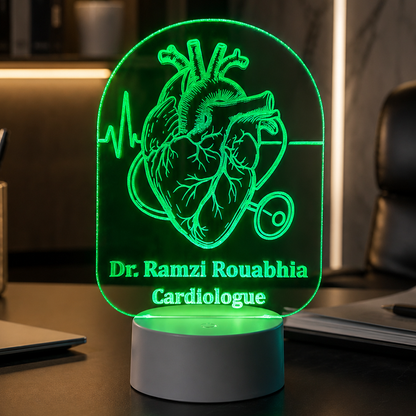Lampe Personnalisée – Cœur & Stéthoscope