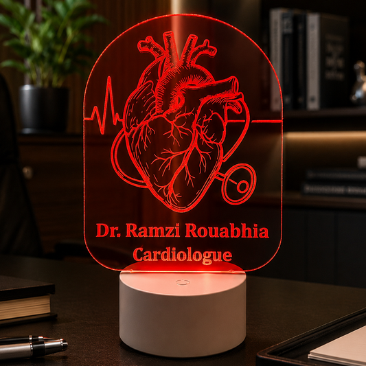 Lampe Personnalisée – Cœur & Stéthoscope