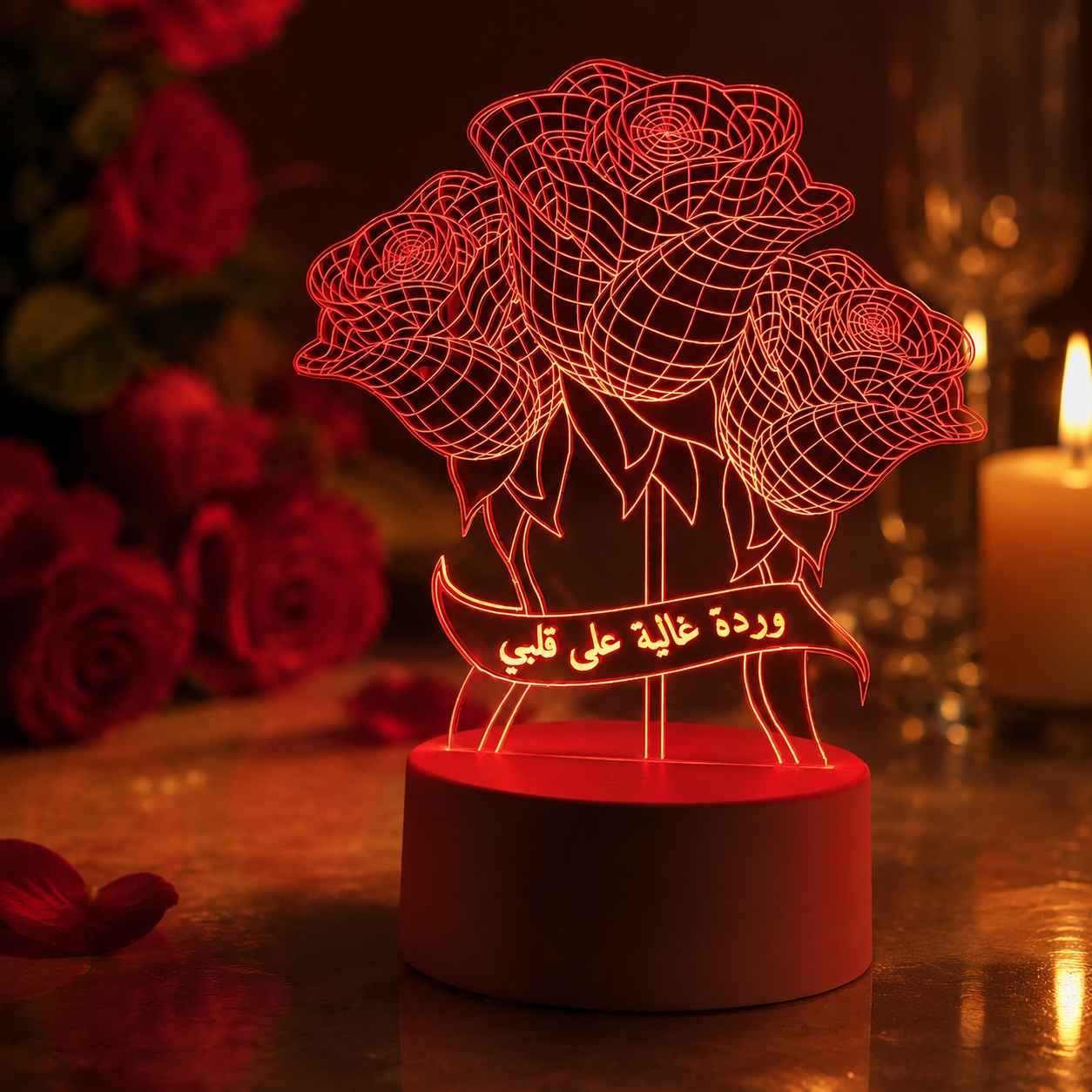 Lampe Personnalisée – bouquet de Roses