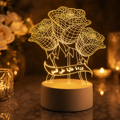Lampe Personnalisée – bouquet de Roses