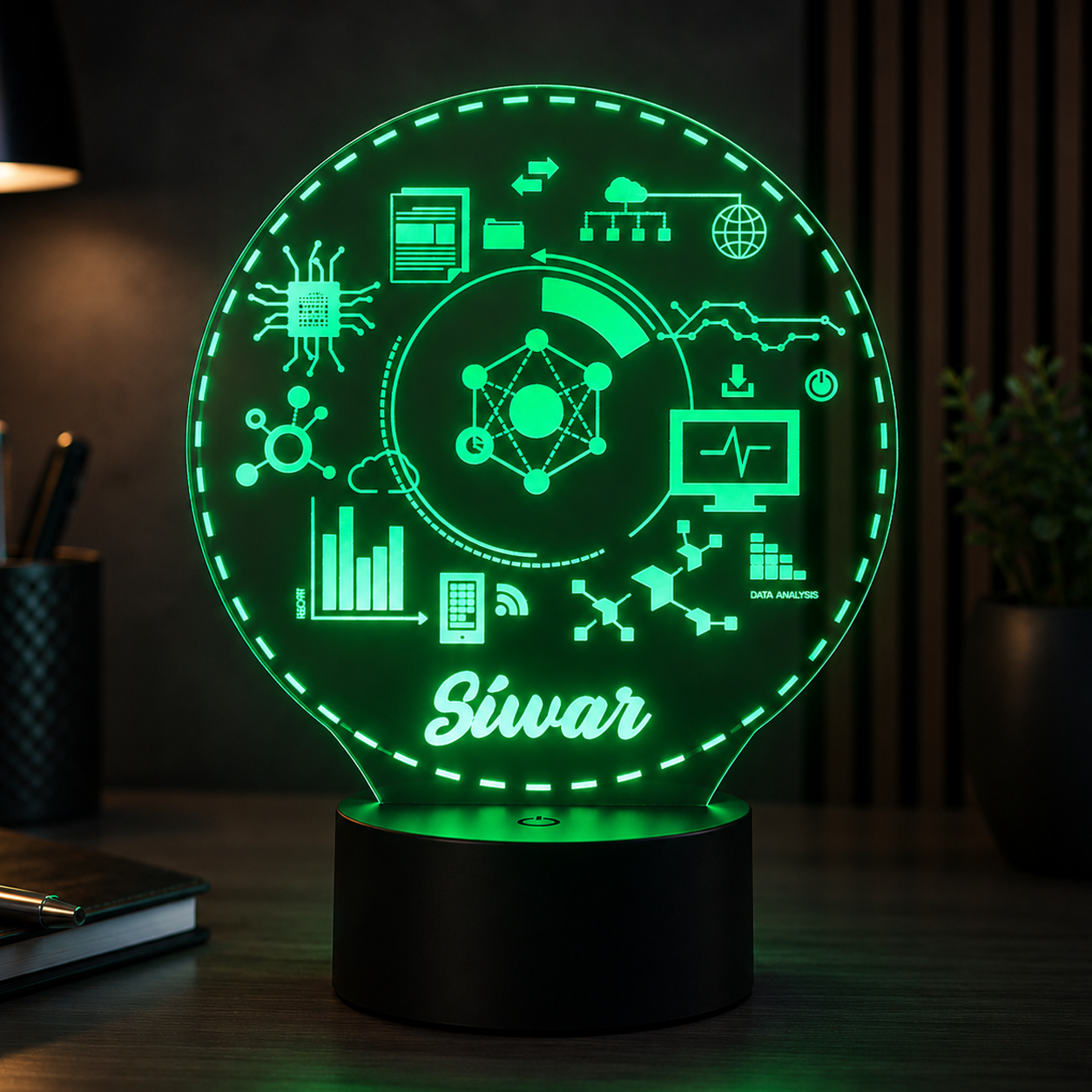 Lampe Personnalisée – Data & Technologie