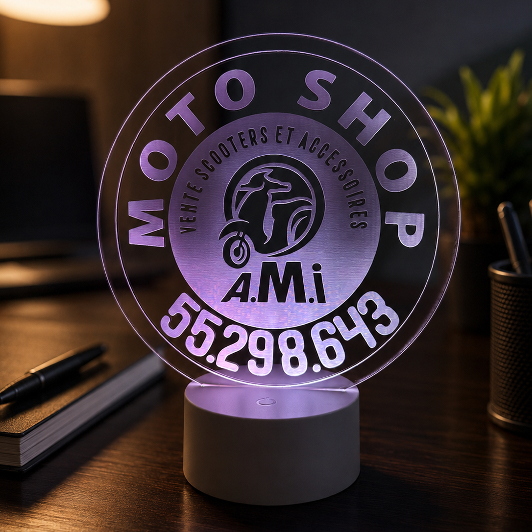 Lampe Personnalisée – Logo Circulaire