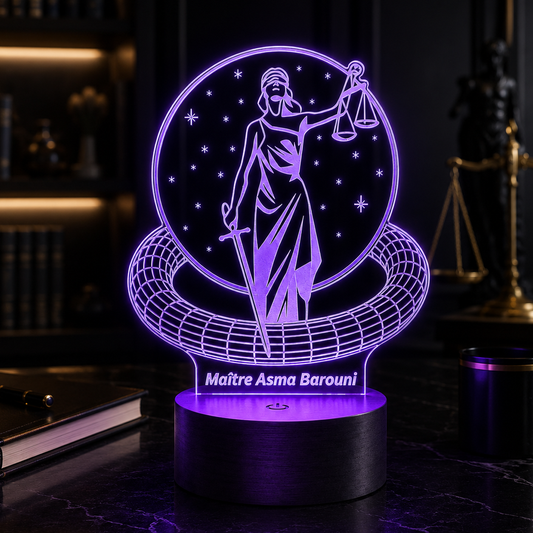Lampe Personnalisée – Défenseuse du Droit