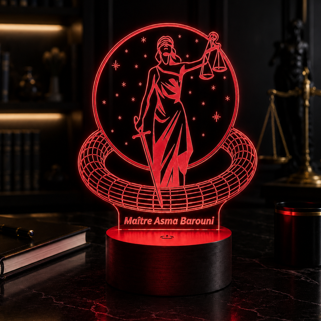 Lampe Personnalisée – Défenseuse du Droit