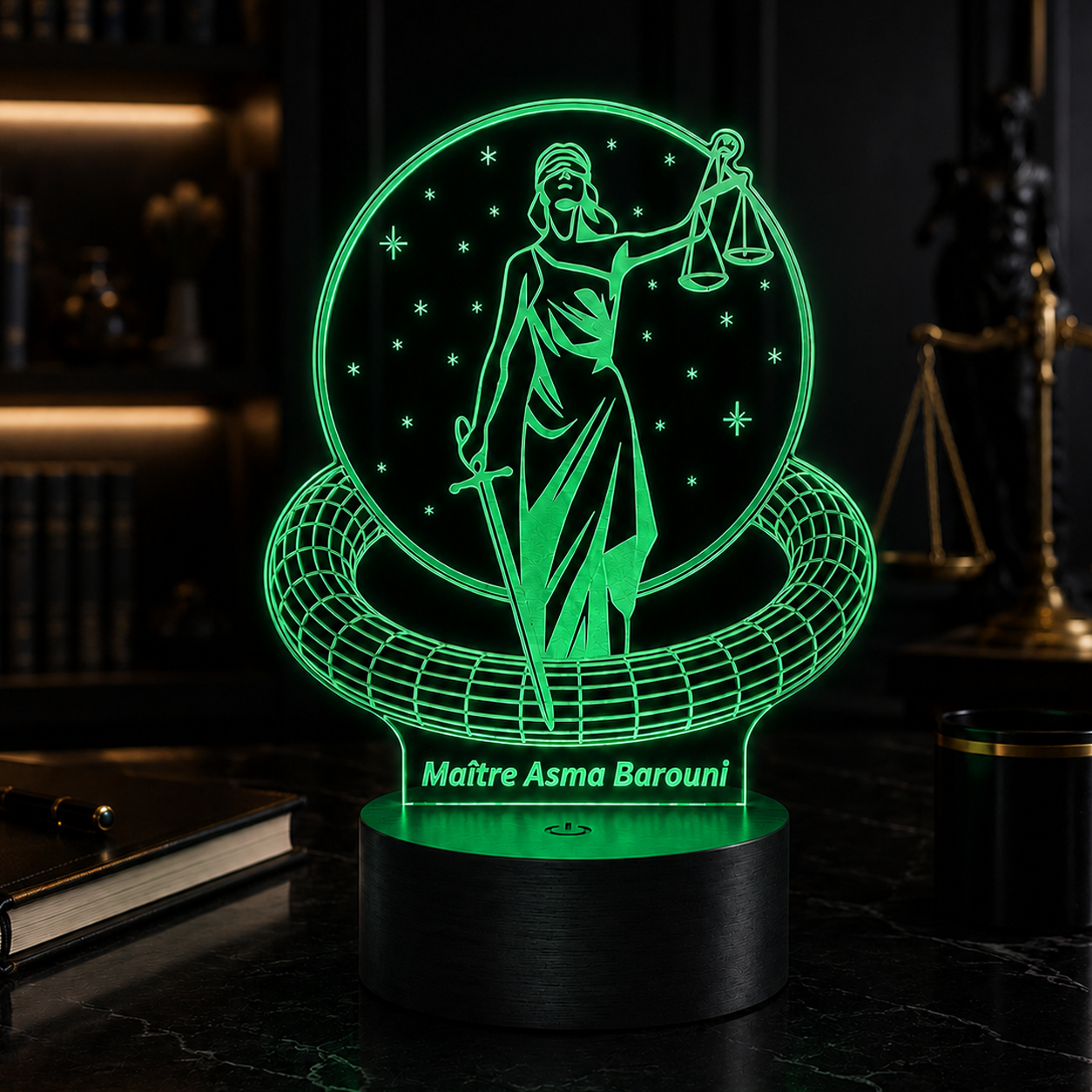 Lampe Personnalisée – Défenseuse du Droit