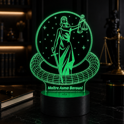 Lampe Personnalisée – Défenseuse du Droit