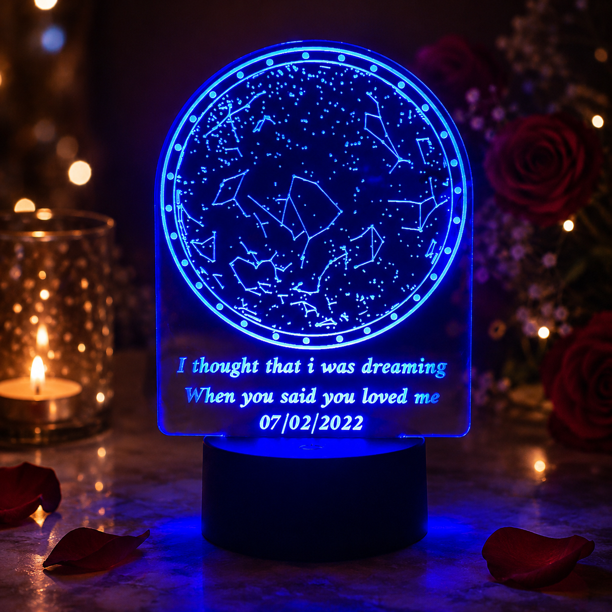 Lampe Personnalisée – Carte des Étoiles