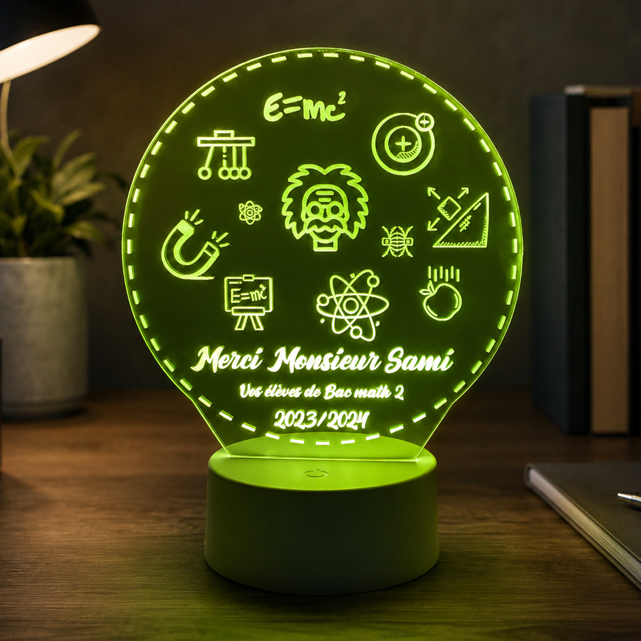 Lampe Personnalisée – Merci Monsieur le Professeur