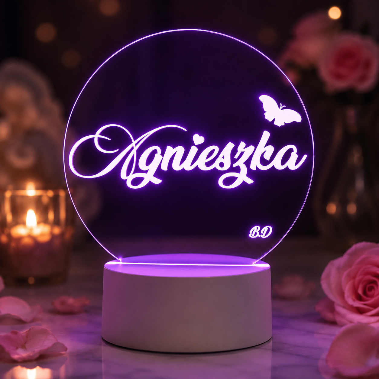 Lampe Personnalisée – Prénom Circulaire Français