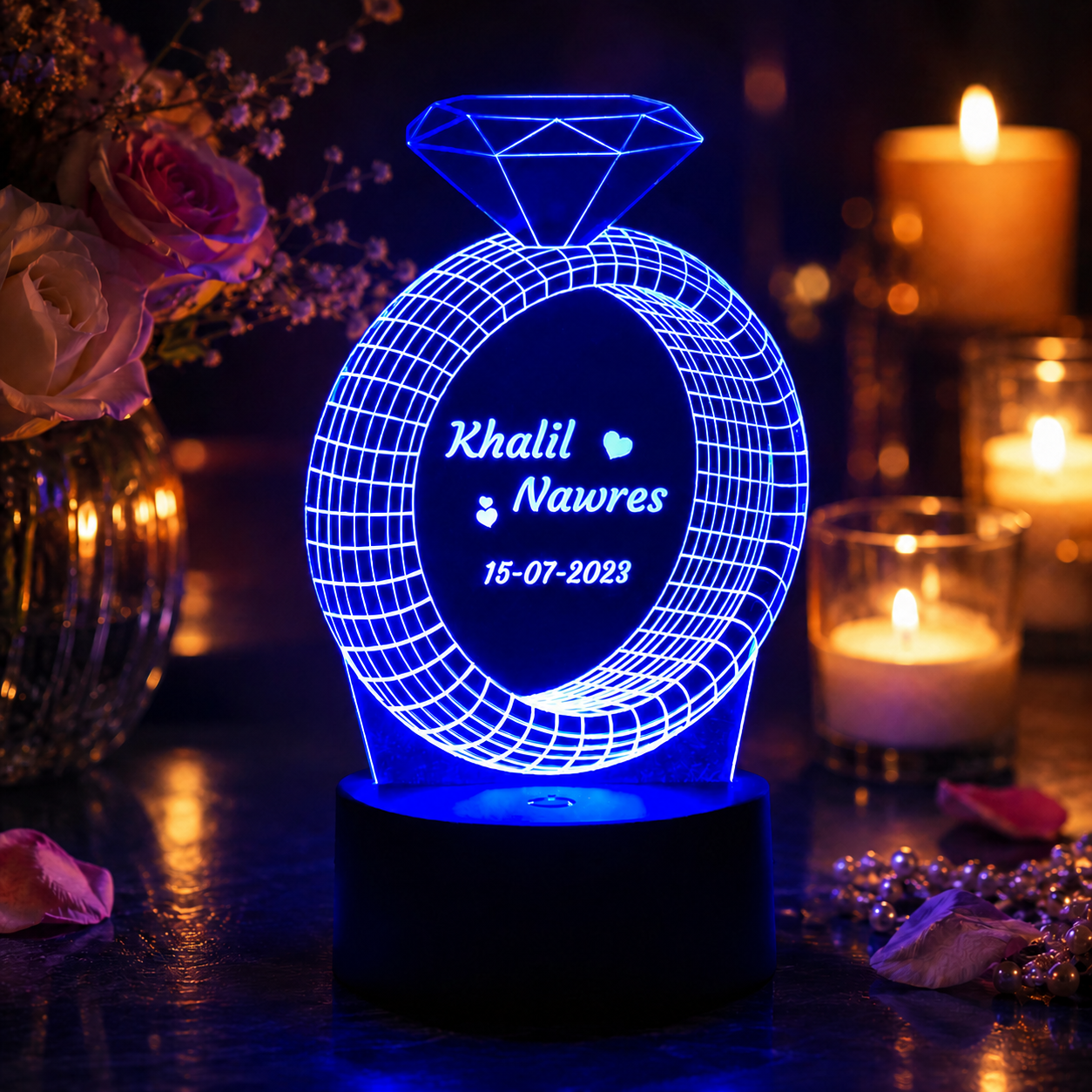 Lampe Personnalisée – Bague de Fiançailles