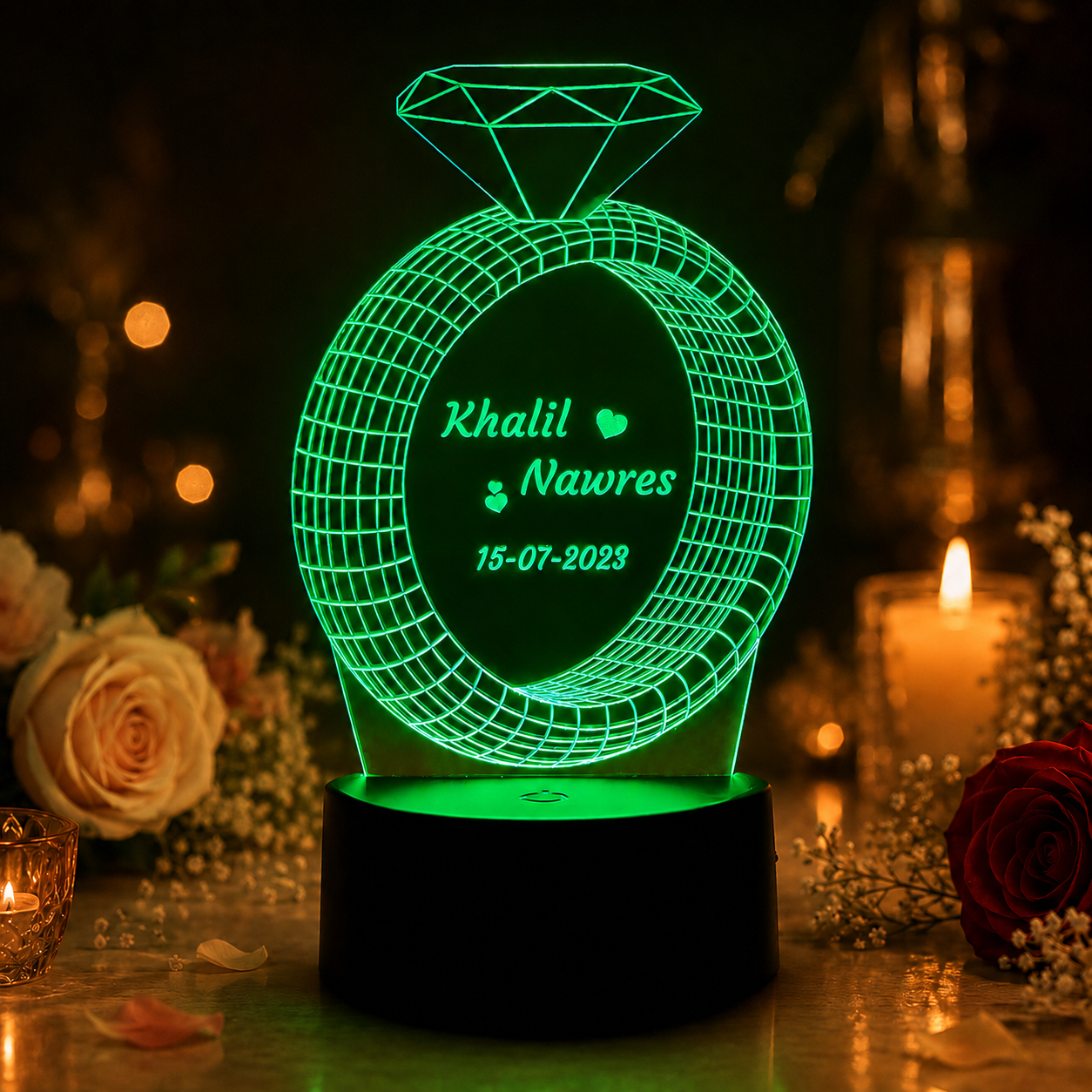 Lampe Personnalisée – Bague de Fiançailles