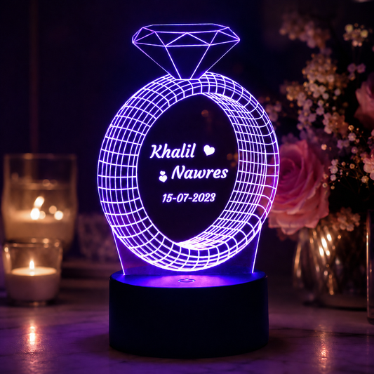 Lampe Personnalisée – Bague de Fiançailles