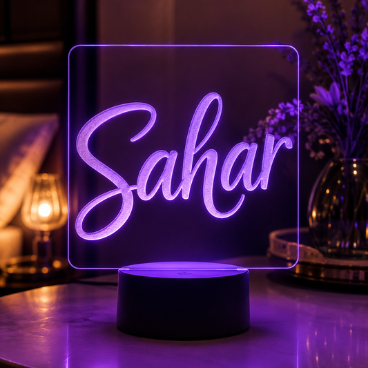 Lampe Personnalisée – Prénom Rectangulaire Français