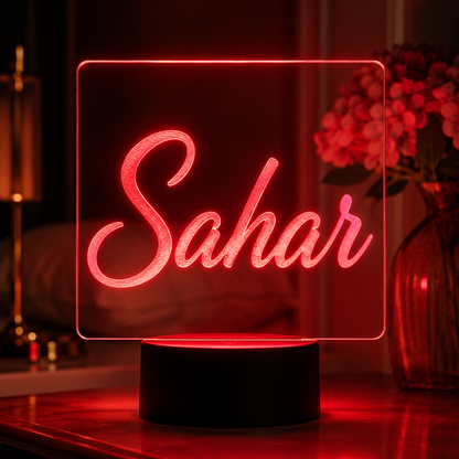 Lampe Personnalisée – Prénom Rectangulaire Français