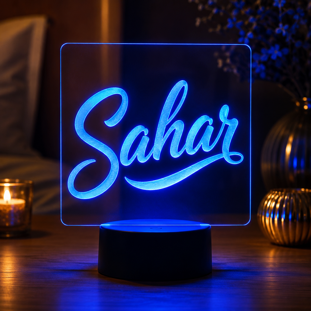 Lampe Personnalisée – Prénom Rectangulaire Français