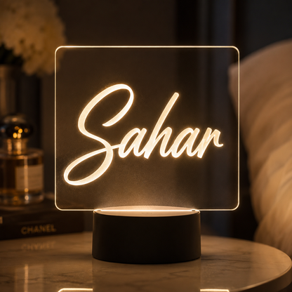 Lampe Personnalisée – Prénom Rectangulaire Français