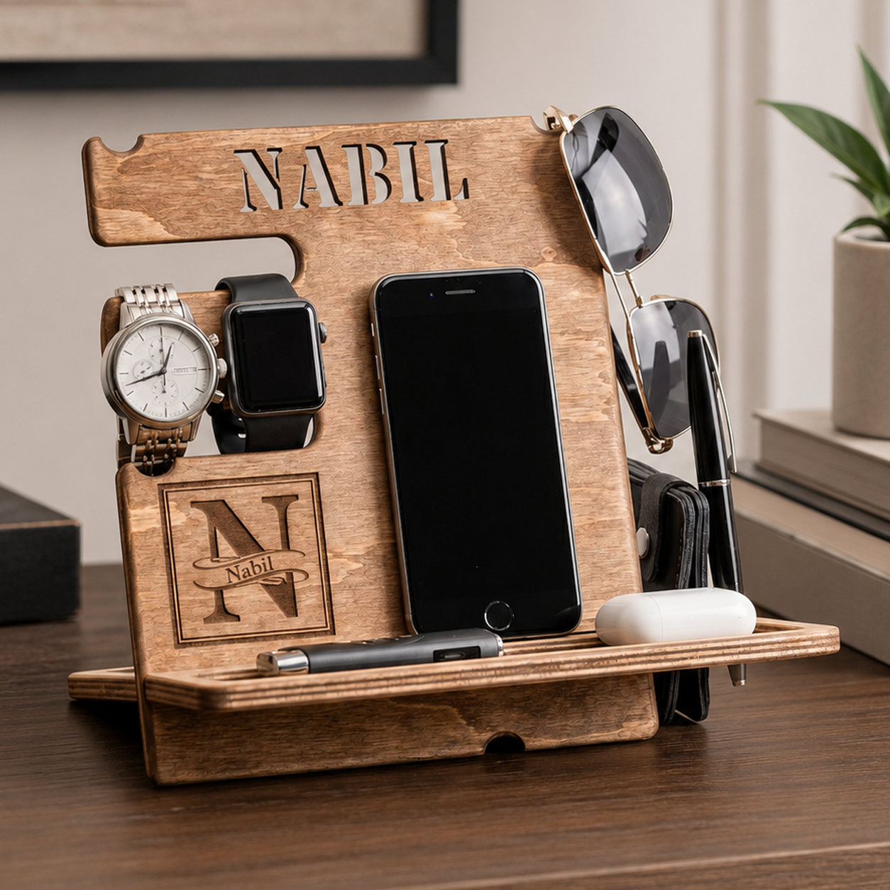 Support de Téléphone en bois Personnalisé